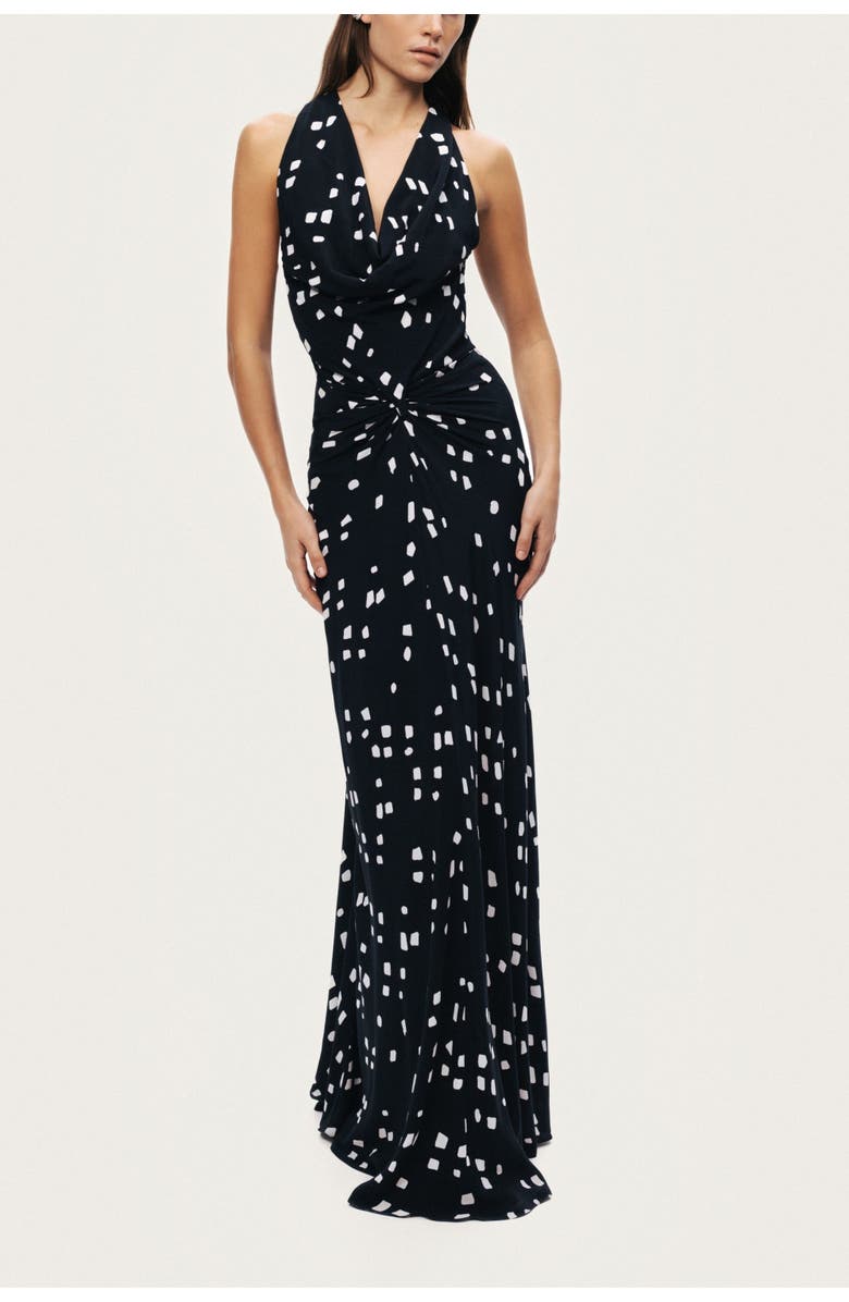 Nocturne Halter Neck Printed  Maxi Dress, Alternate, color, Multi-Colored