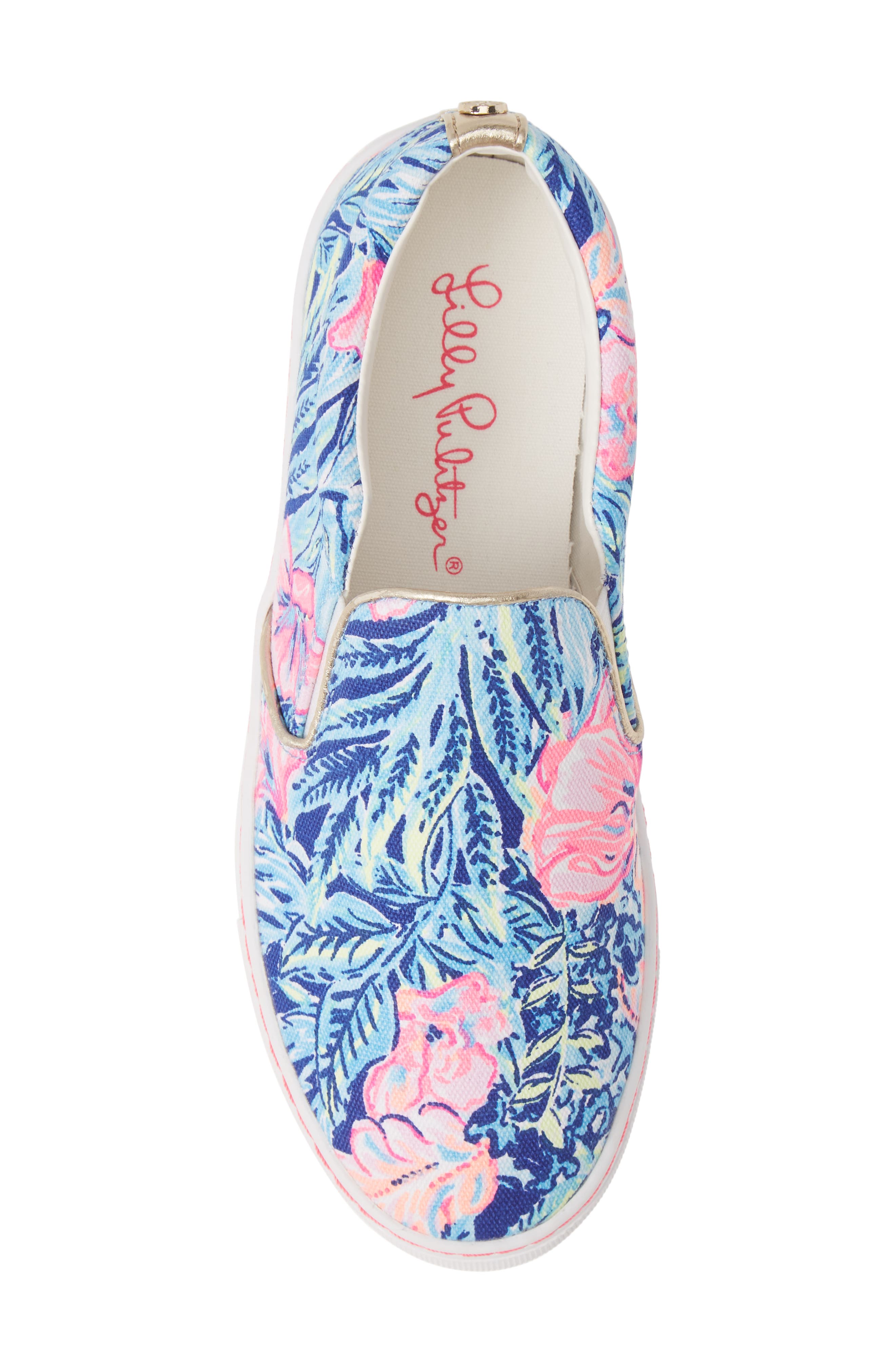Julie Sneaker, Alternate, color, LAPIS BLOOMS PRINT