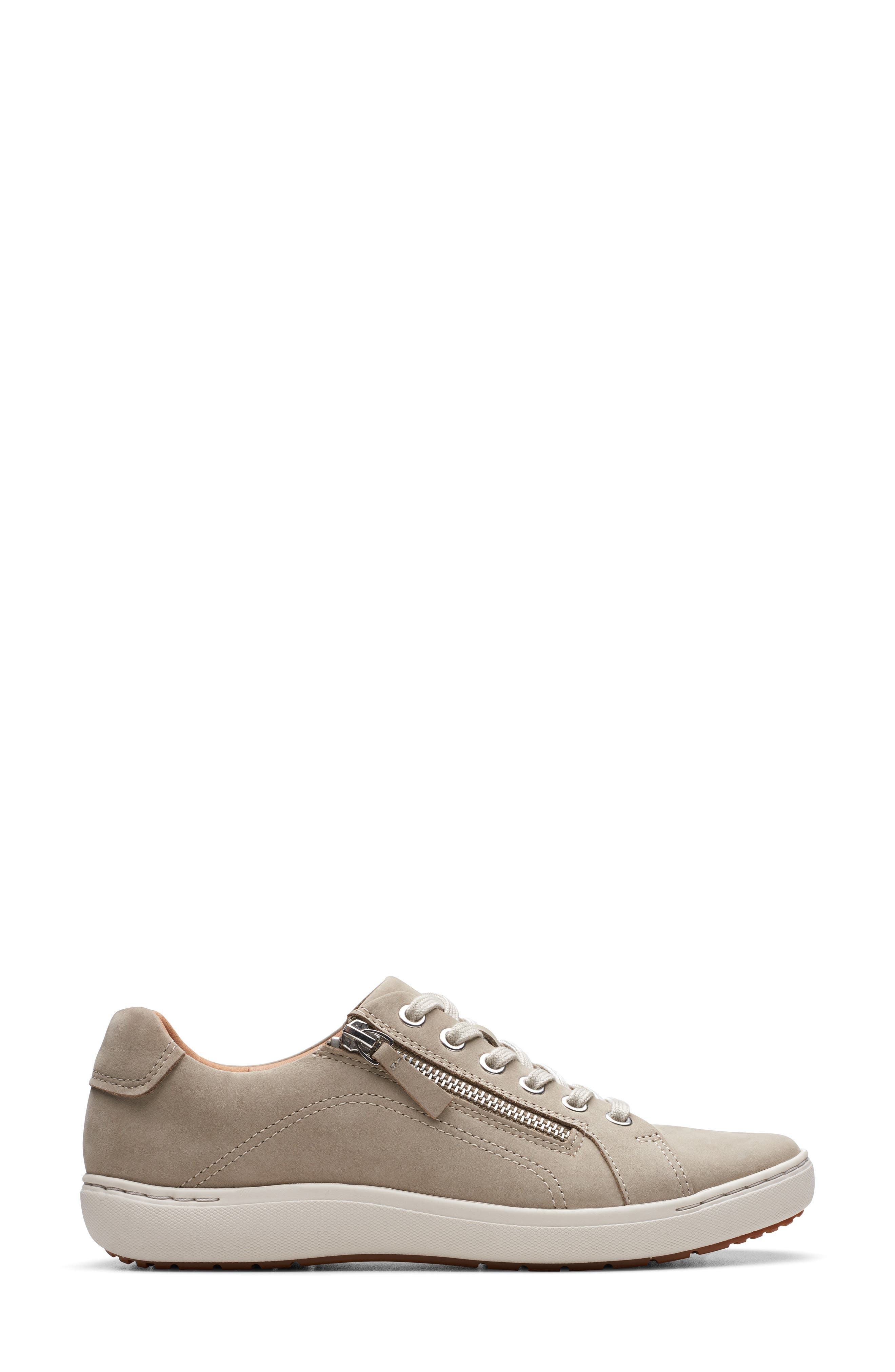 Clarks<sup>®</sup> Nalle Zip Sneaker, Alternate, color, Stone Nubuck