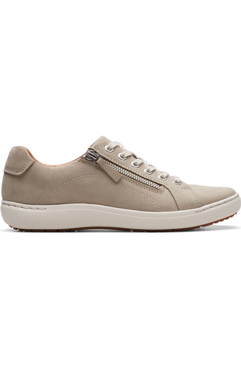 Clarks<sup>®</sup> Nalle Zip Sneaker, Alternate, color, Stone Nubuck