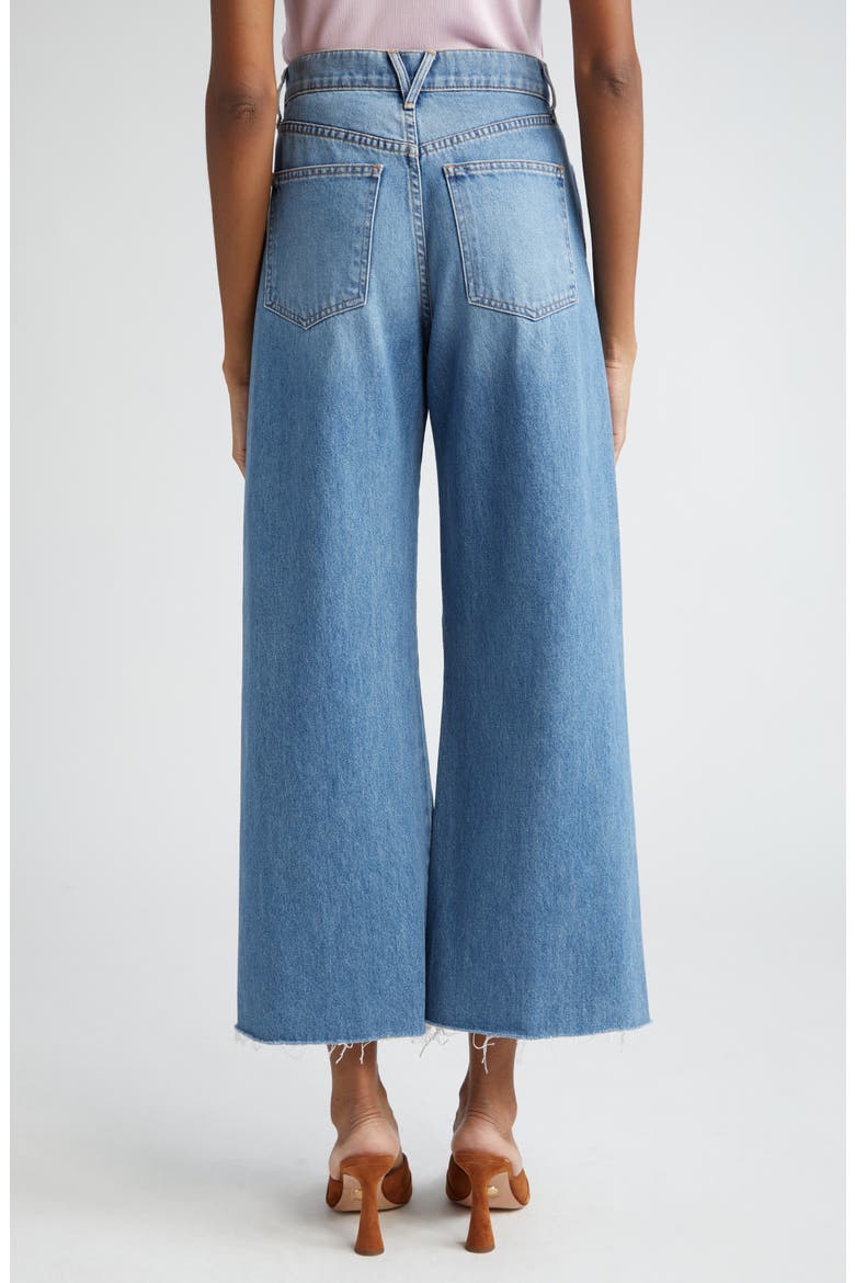 Taylor Raw Hem High Waist Crop Wide Leg Jeans, Alternate, color, ENOUGH SAID
