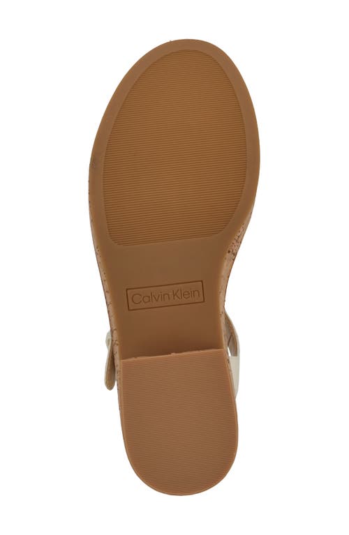 Calvin Klein Isleen Ankle Strap Platform Sandal In Ivory