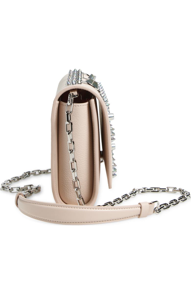 Christian Louboutin Paloma Studded Leather Clutch, Alternate, color, F609 Leche/ Multi