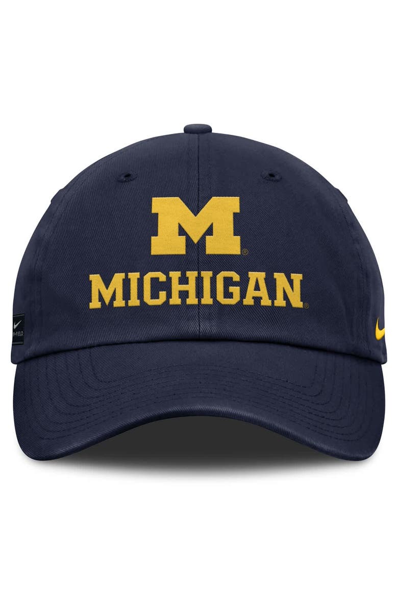 Nike Men's Nike Navy Michigan Wolverines 2025 Sideline Club Adjustable Hat, Alternate, color, 