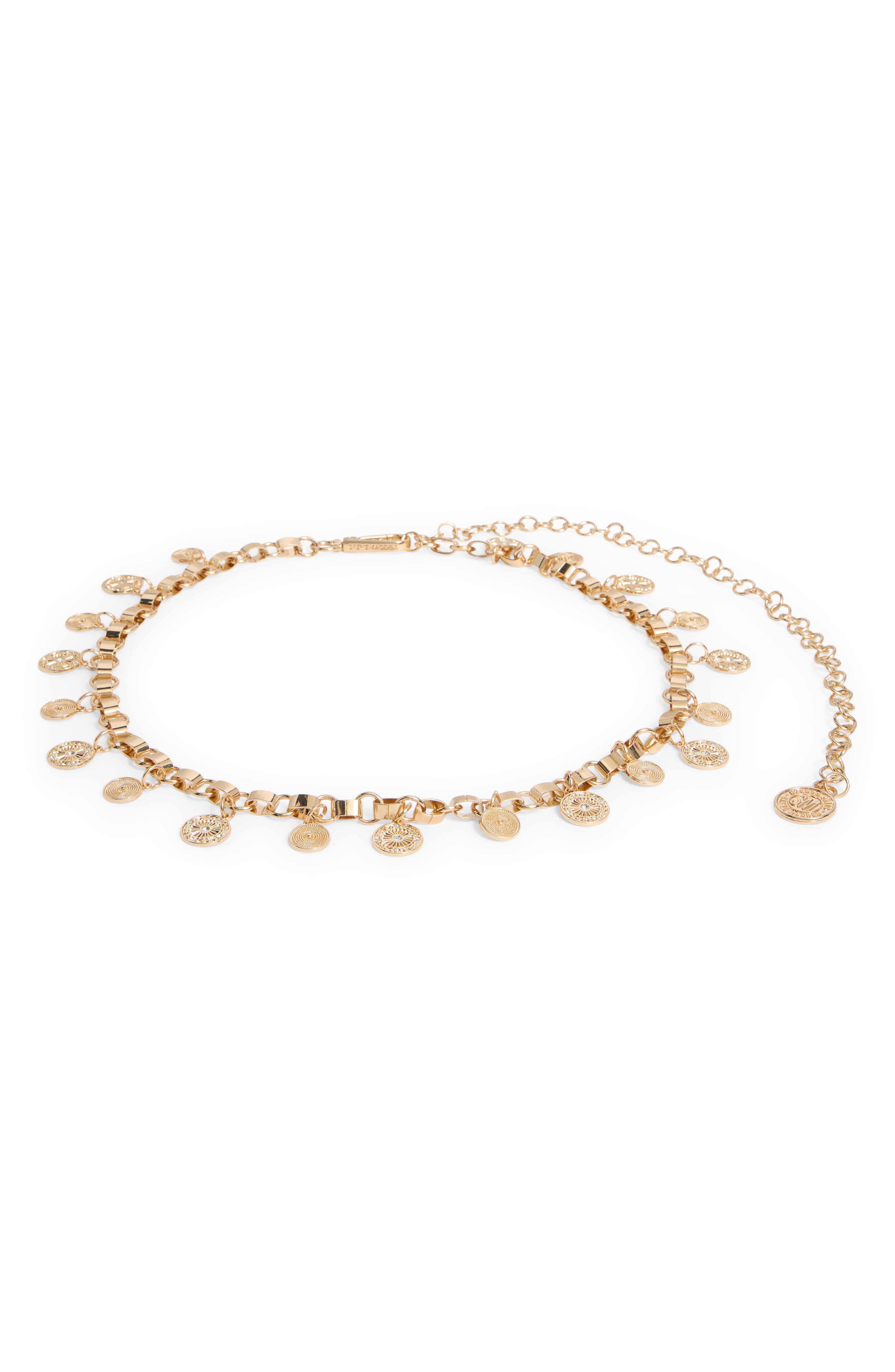 Steve Madden Coin Medallion Charm Chain Belt