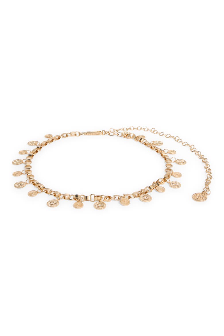 Coin Medallion Charm Chain Belt, Main, color, GOLD