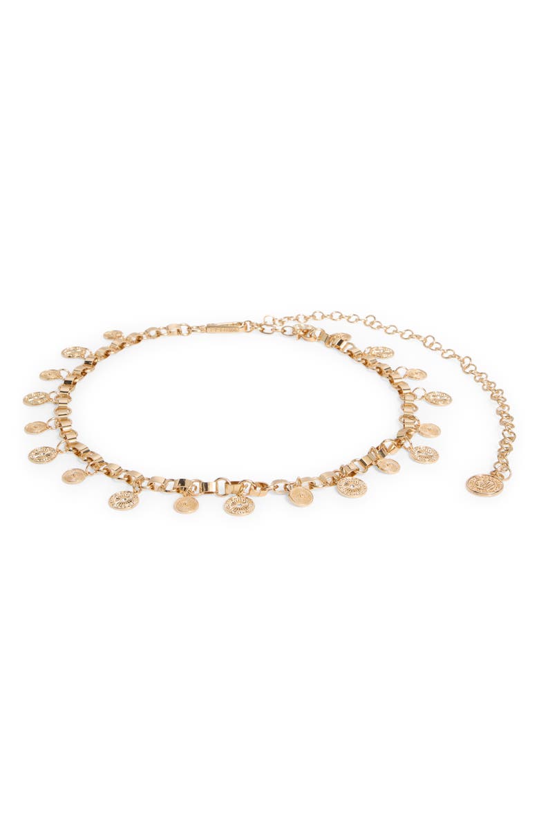 Steve Madden Coin Medallion Charm Chain Belt, Main, color, Gold