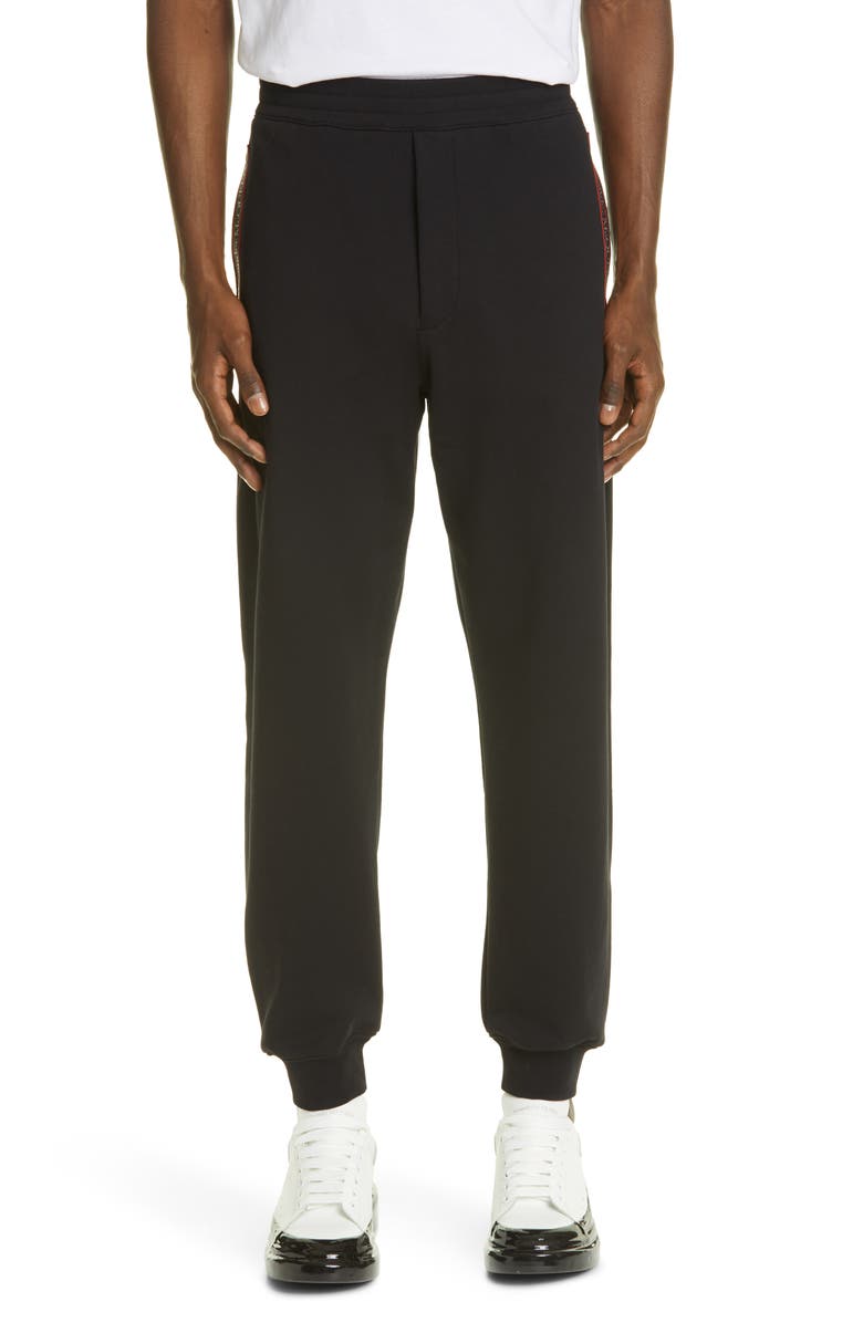 McQueen Alexander McQueen Selvedge Logo Tape Joggers, Main, color,
