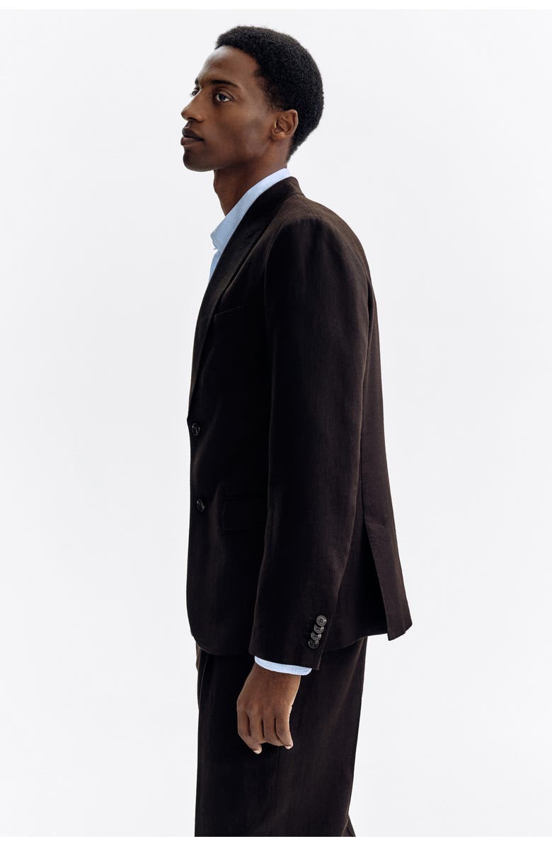 H&M Regular Fit Linen-blend Jacket, Alternate, color, 