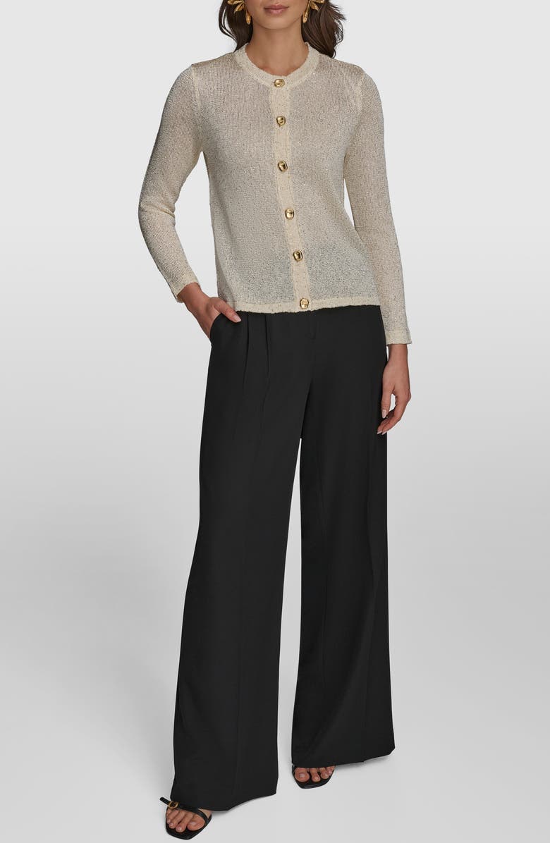 Donna Karan New York Sequin Knit Cardigan, Alternate, color, 