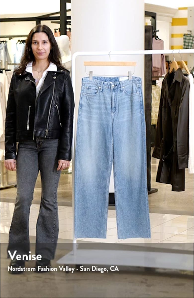 Logan Featherweight Raw Edge High Waist Wide Leg Jeans, sales video thumbnail