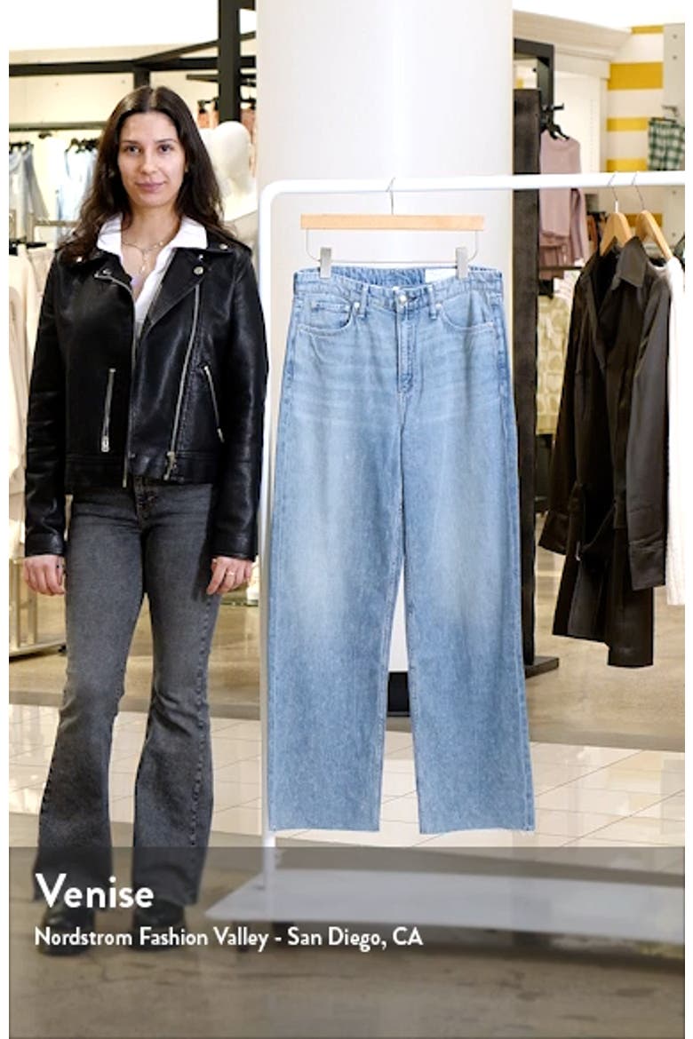Logan Featherweight Raw Edge High Waist Wide Leg Jeans video
