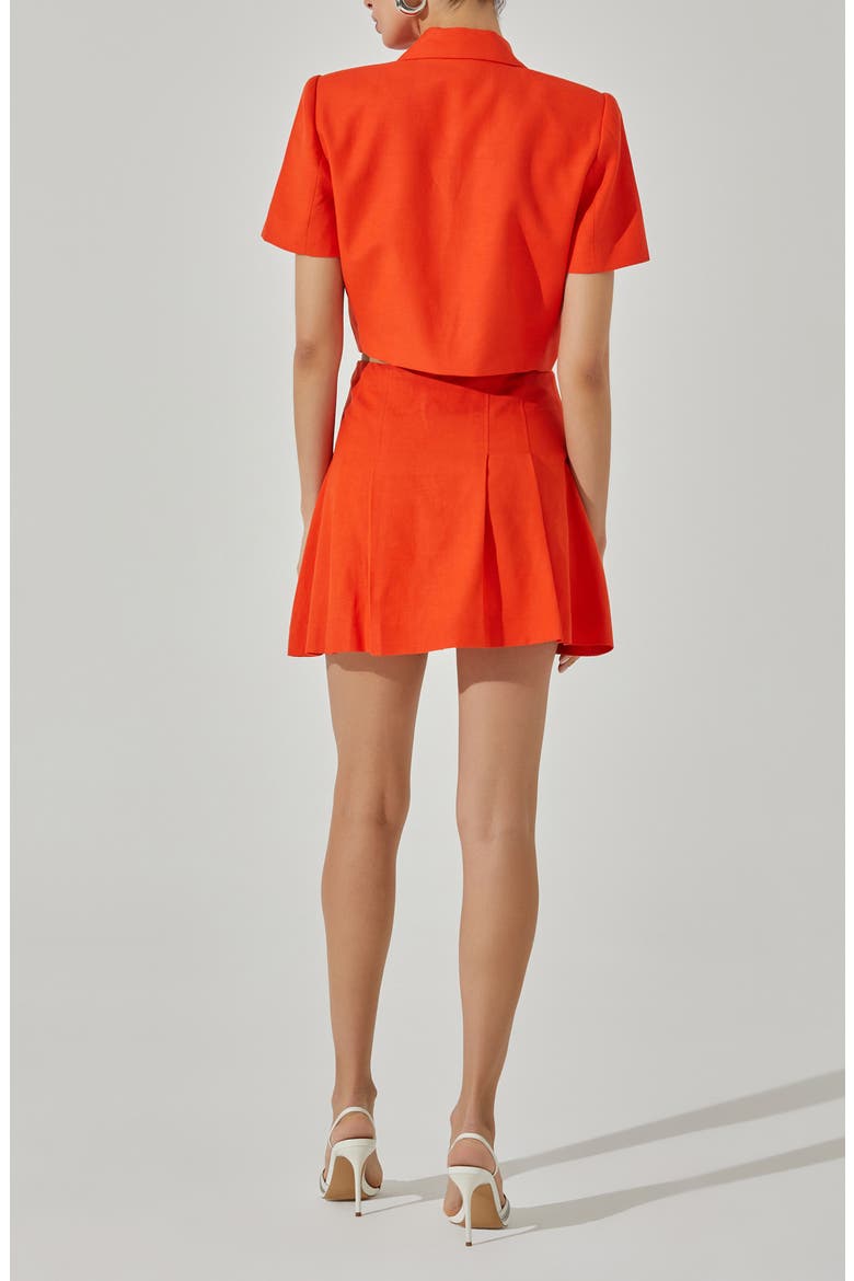 Pleated Miniskort, Alternate, color, ORANGE