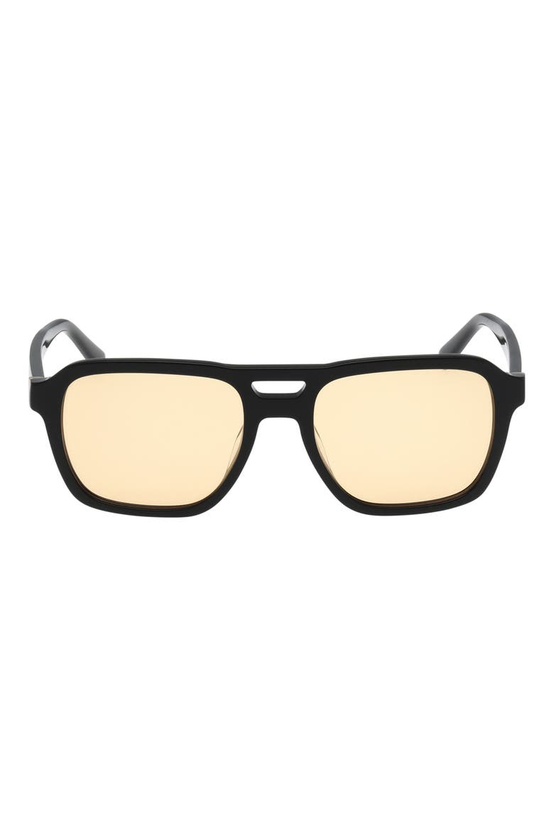55mm Navigator Sunglasses, Main, color, SHINY BLACK / BROWN