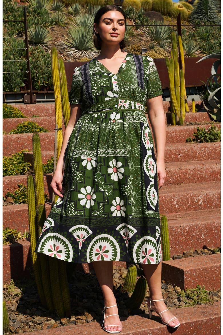 Ethereal Print Maxi Dress, Alternate, color, GREEN TILE