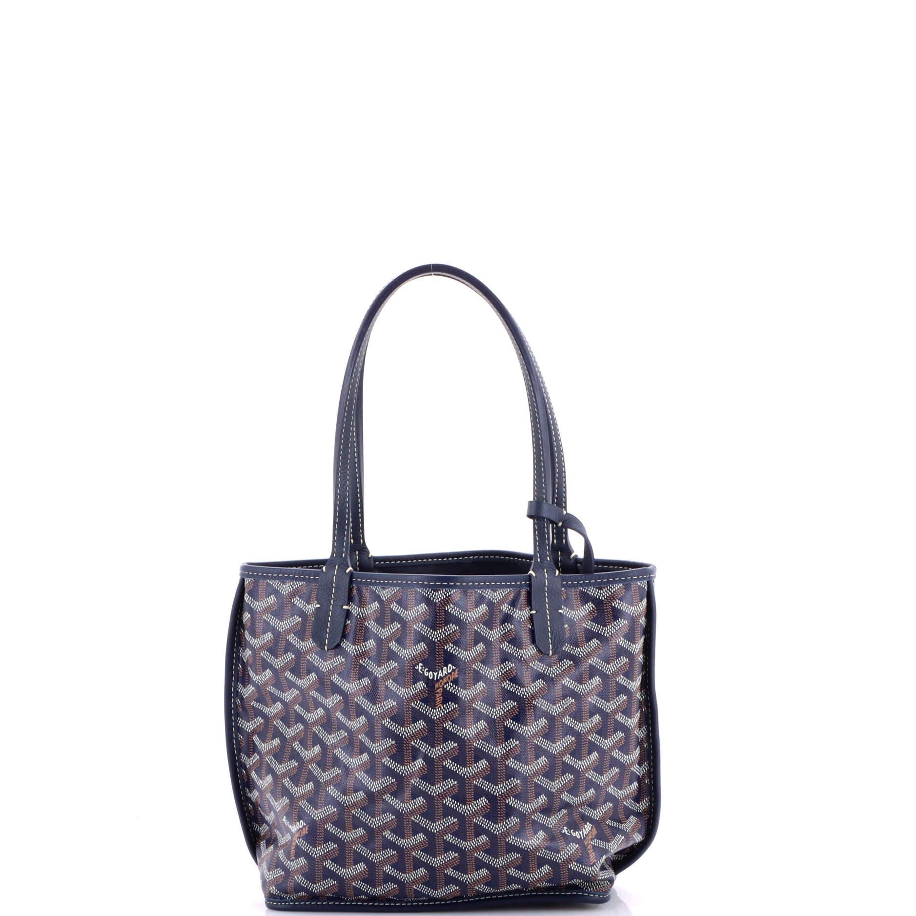 Pre-Owned Goyard Anjou Reversible Tote Coated Canvas Mini, Alternate, color, Blue