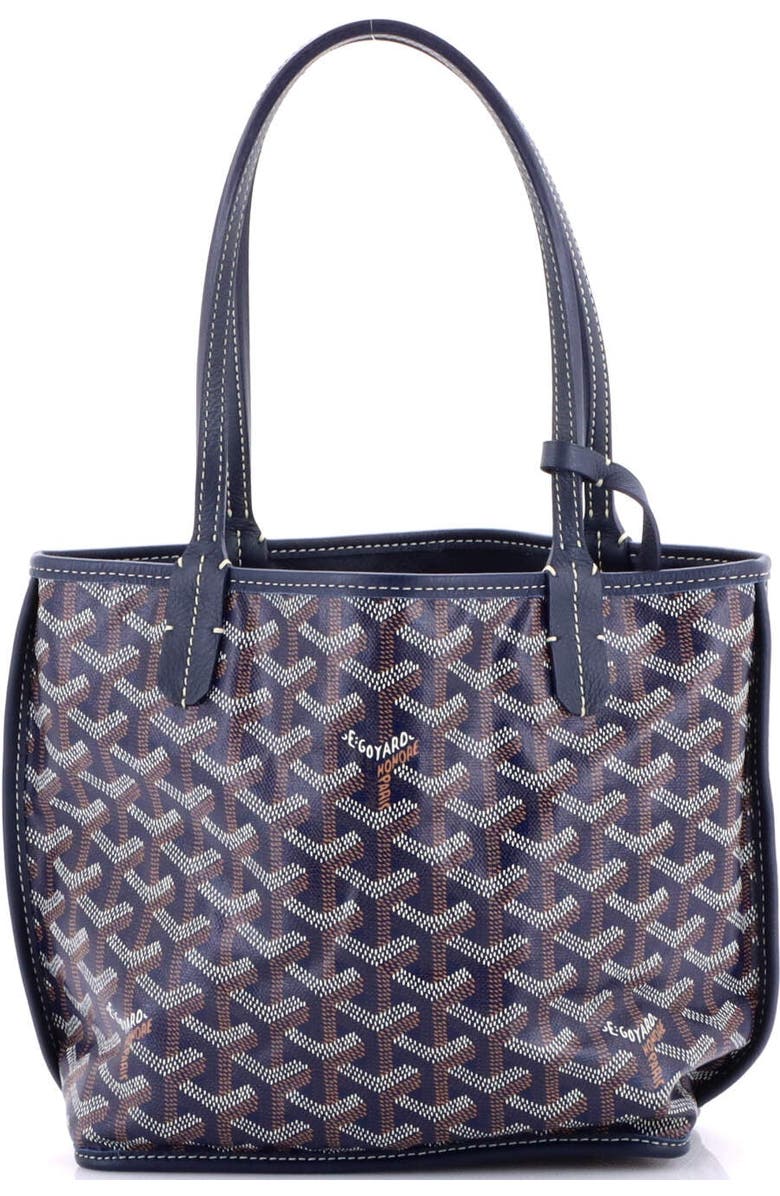 Pre-Owned Goyard Anjou Reversible Tote Coated Canvas Mini, Alternate, color, Blue