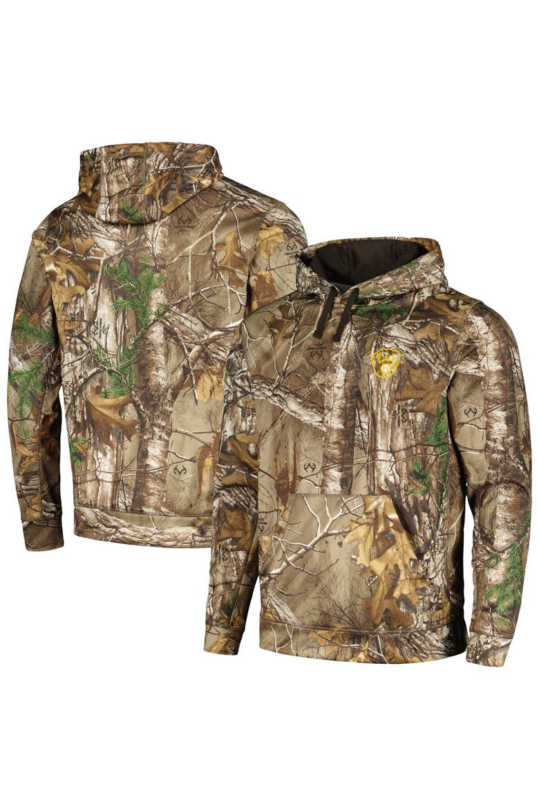 Men's Dunbrooke Camo Milwaukee Brewers Champion Realtree Pullover Hoodie, Main, color, Camo