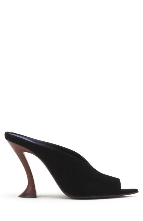 Midnight Step Mule In Suede