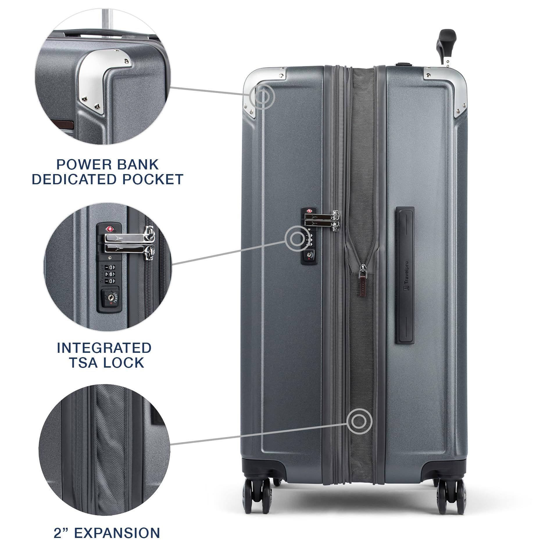 TRAVELPRO Platinum Elite Hardside Expandable Checked- Large 28-Inch Spinner Wheel Luggage, Alternate, color, Vintage Grey