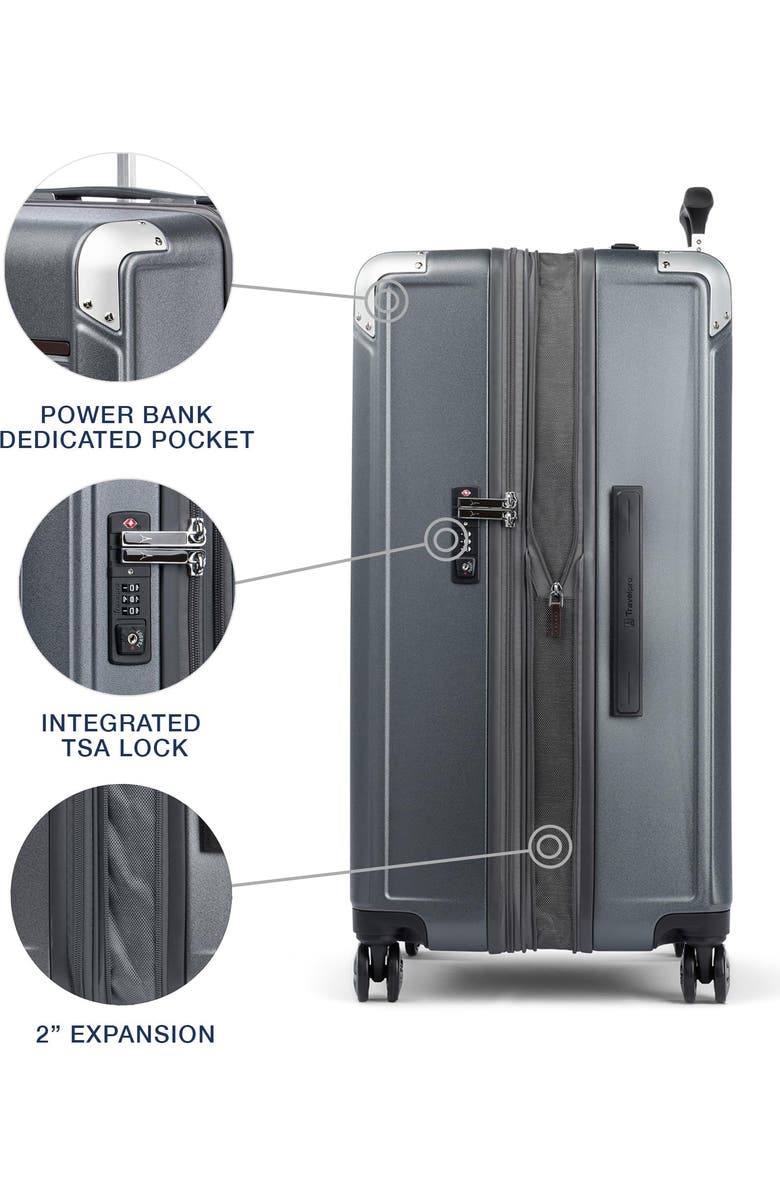 TRAVELPRO Platinum Elite Hardside Expandable Checked- Large 28-Inch Spinner Wheel Luggage, Alternate, color, Vintage Grey