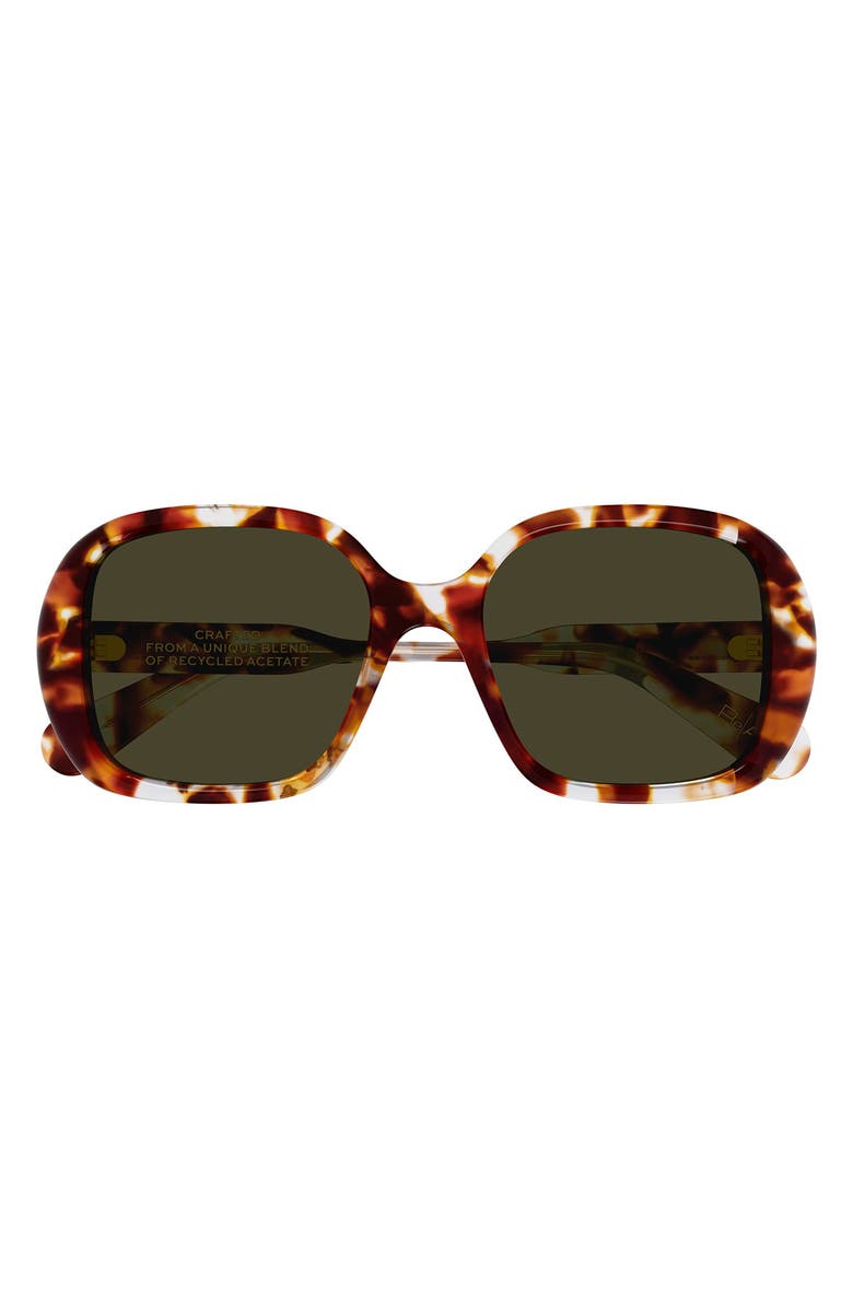 Chloé 55mm Square Sunglasses, Main, color, Rust Havana