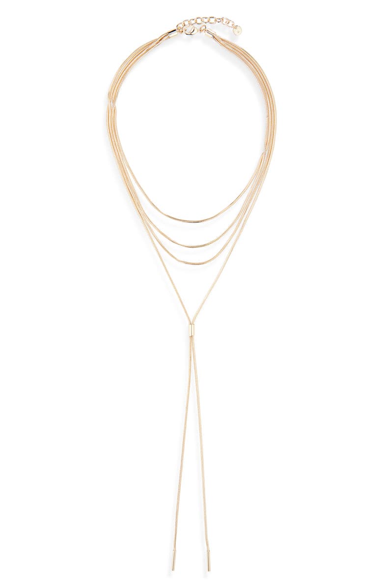 Nordstrom Snake Chain Layered Y-Necklace, Main, color, Gold