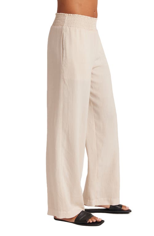 Bella Dahl Smock Waist Wide Leg Pants In White/sand/black