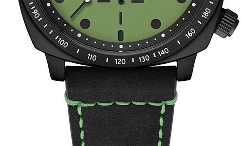 Spinnaker Hull Chronograph Leather Strap Watch, 42mm In Green