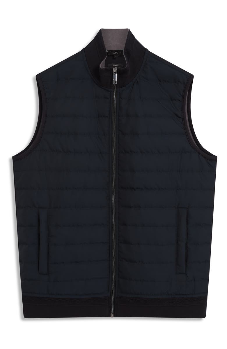 Ted Baker Pafavor Quilt Front Piqué Vest, Alternate, color, Navy