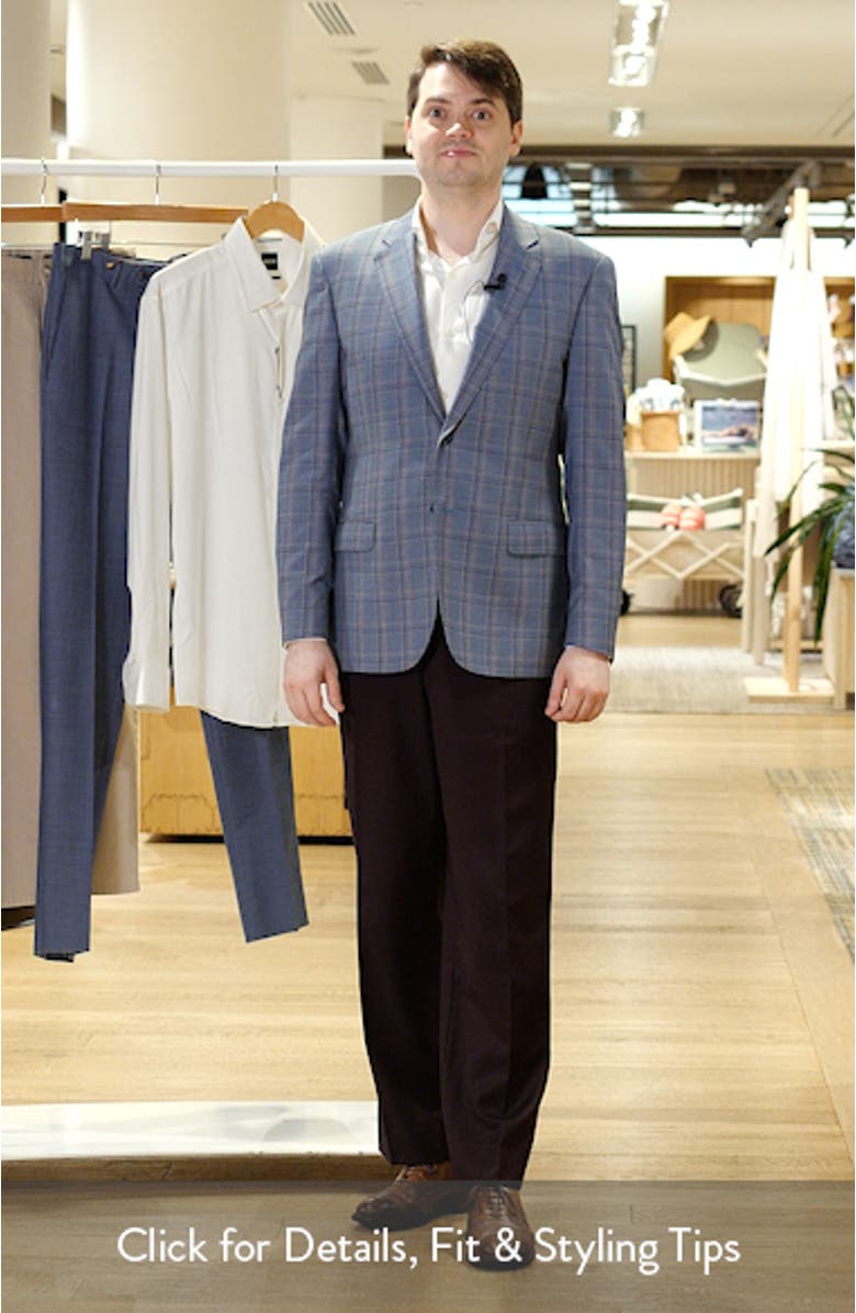 Dusty Teal Check Virgin Wool Sport Coat, sales video thumbnail