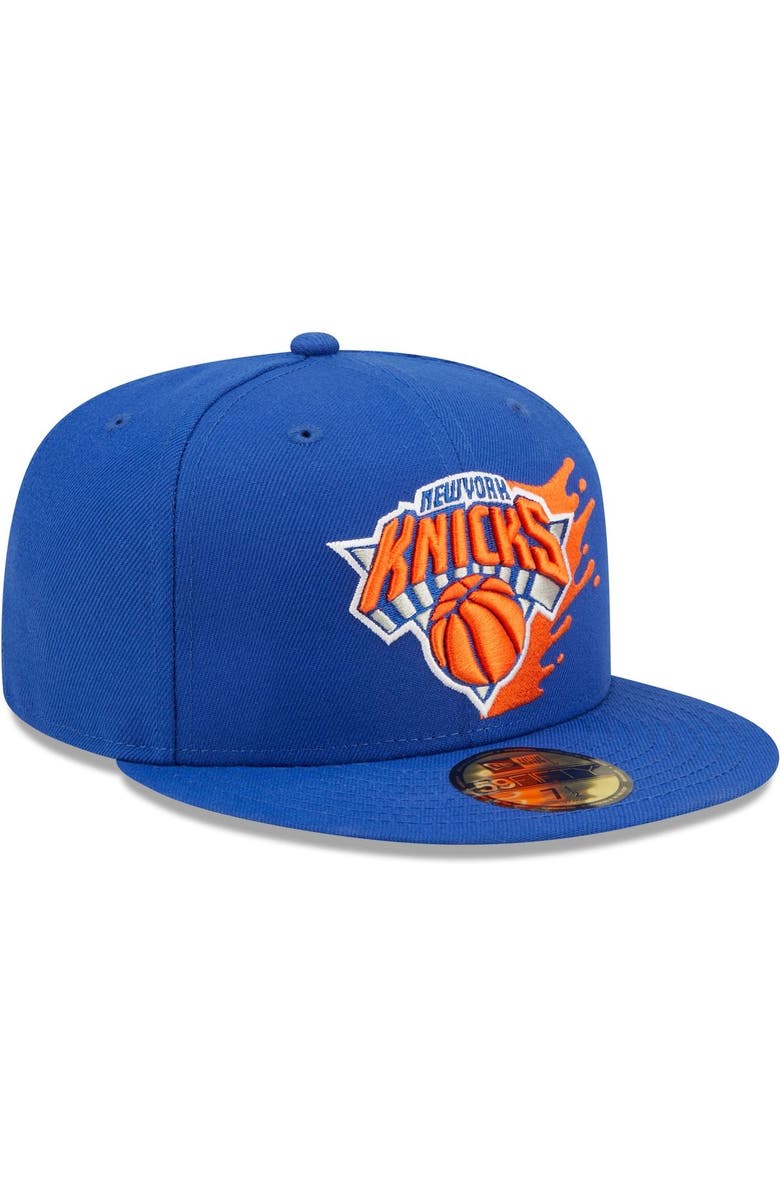 New Era Men's New Era Blue New York Knicks Splatter 59FIFTY Fitted Hat, Alternate, color,