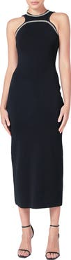 Endless Rose Embellished Trim Sleeveless Knit Dress