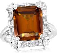 SUZY LEVIAN Brown & White Cubic Zirconia Engagement Ring