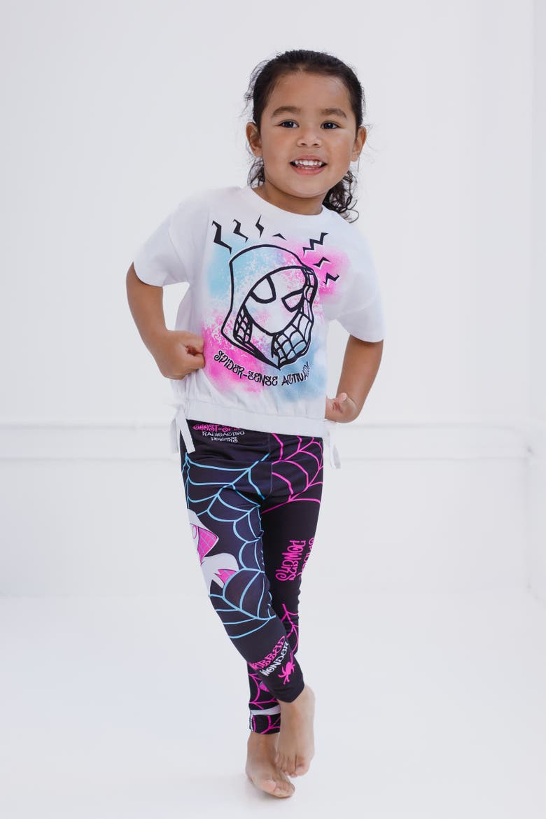 Spider-Man 2-Piece T-Shirt and Leggings Set, Alternate, color, White Ghost Spider