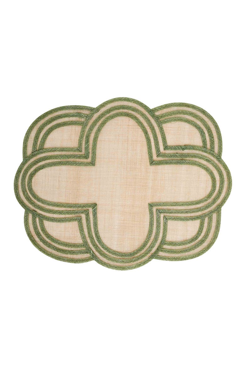 Set of 4 Scallop Stripe Placemats, Alternate, color, SEAGRASS