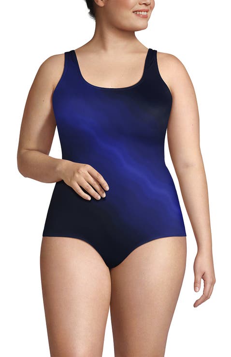 Chlorine Resistant Scoop Neck Soft Cup Tugless Sporty One Piece Swimsuit