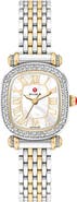 MICHELE Mini Caber Isle Diamond & Mother-of-Pearl Two-Tone Bracelet Watch, 26mm x 28mm
