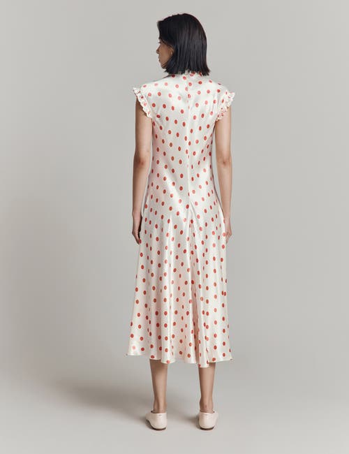Ghost London Cicely Polka Dot Satin Midi Dress