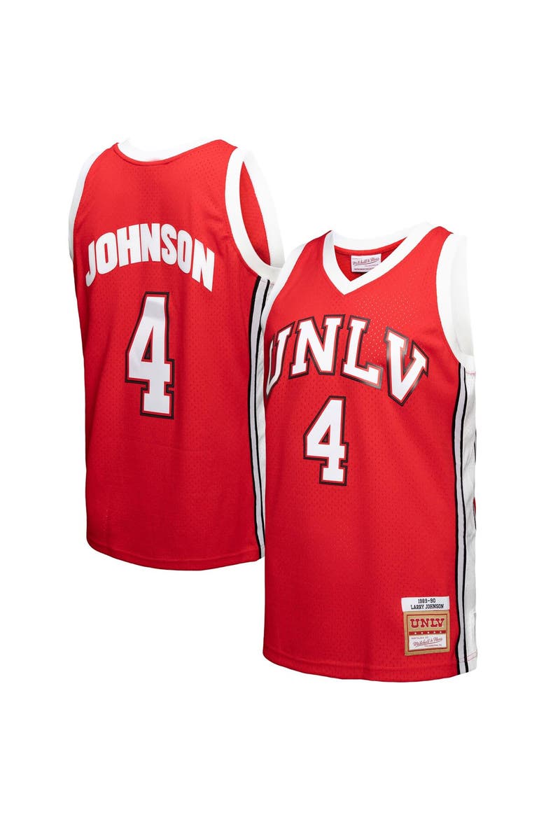 Men's Mitchell & Ness Larry Johnson Red UNLV Rebels 1989/90 Player Swingman Jersey, Alternate, color, Red