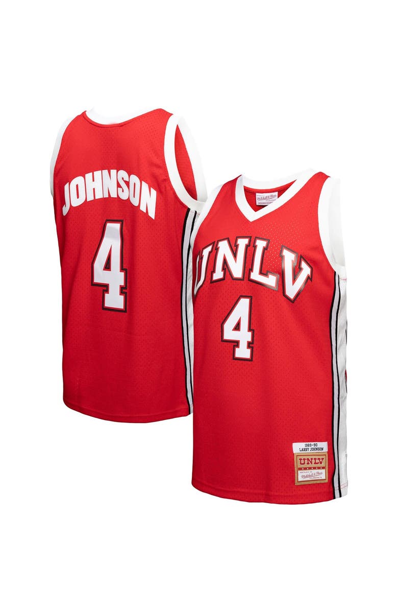 Mitchell & Ness Men's Mitchell & Ness Larry Johnson Red UNLV Rebels 1989/90 Player Swingman Jersey, Alternate, color, Red