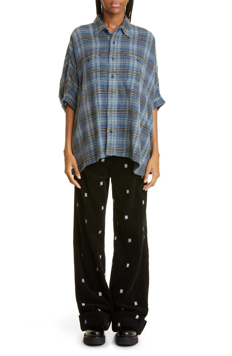 R13 Embroidered Logo Wide Leg Corduroy Chino, Alternate, color, 