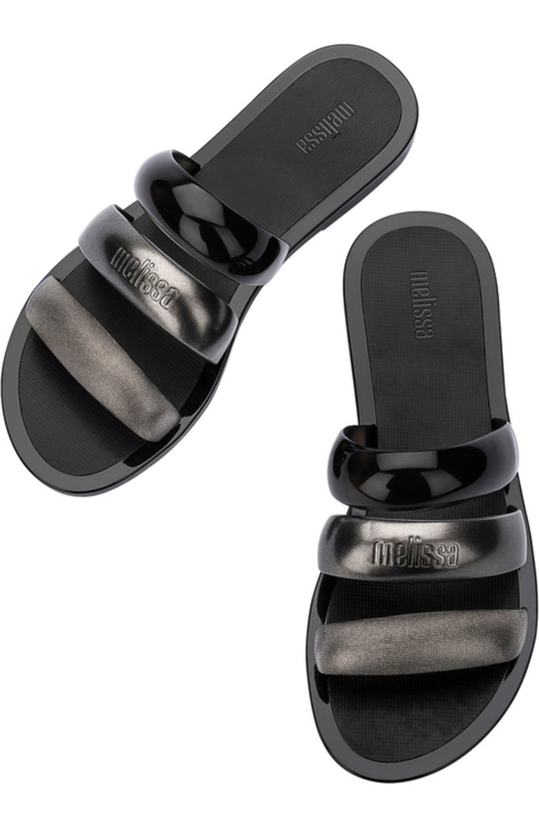 Melissa Eclipse Slide Sandal, Alternate, color, Silver/ Black