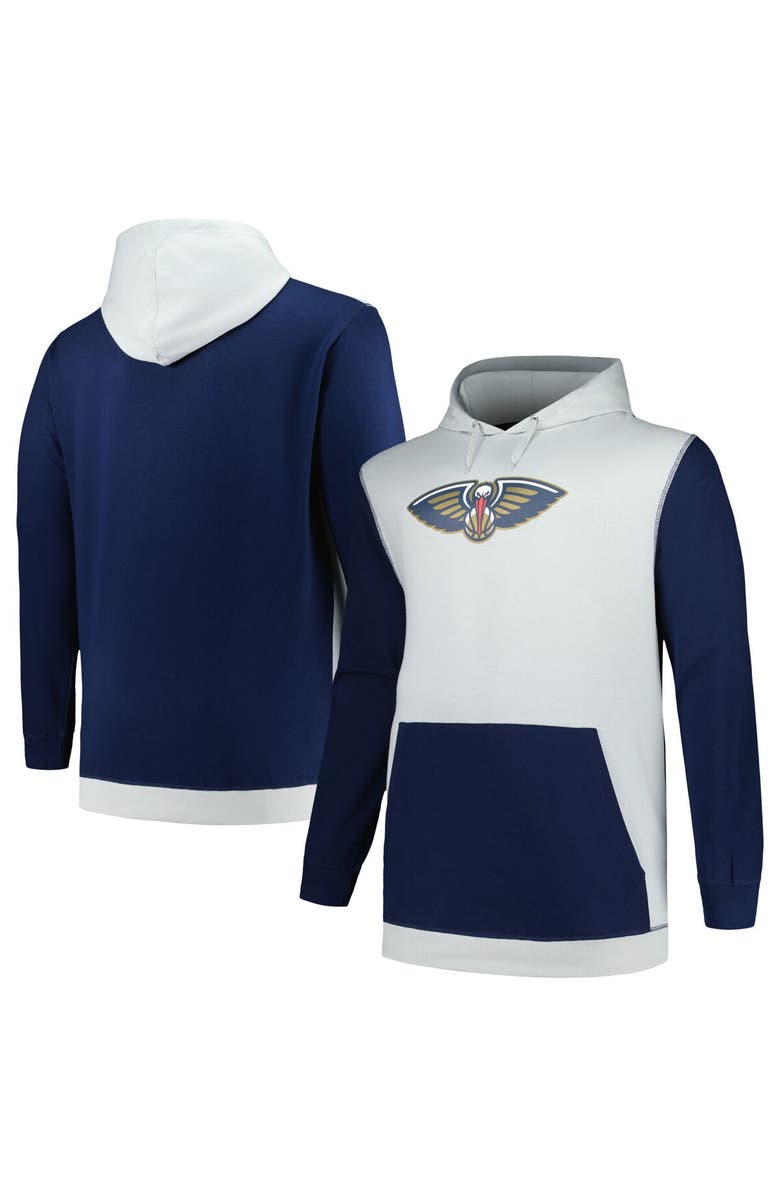 FANATICS Men's Fanatics  Navy/Silver New Orleans Pelicans Big & Tall Primary Arctic Pullover Hoodie, Alternate, color, Navy