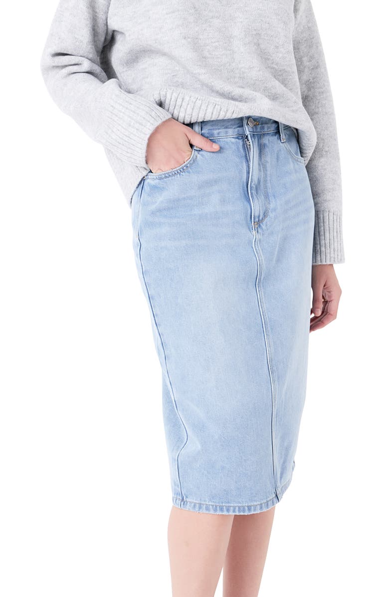 Grey Lab Denim Midi Skirt, Alternate, color,