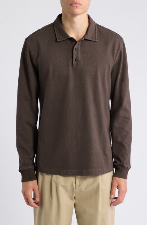 Caza Long Sleeve Organic Cotton Polo