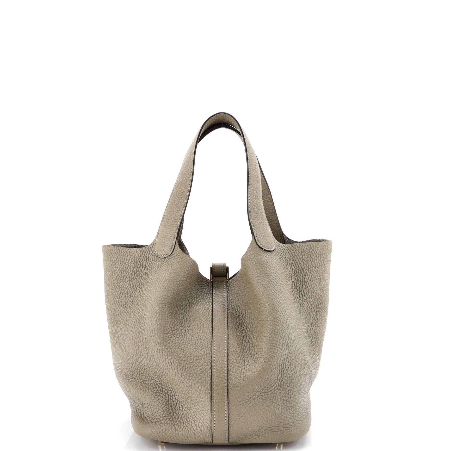 Pre-Owned Hermes Picotin Lock Bag Clemence MM, Alternate, color, Sauge