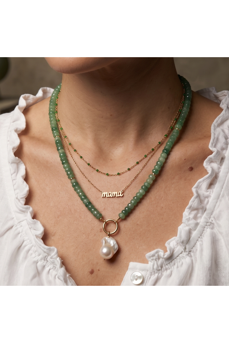 Green Goddess Pearl Necklace, Alternate, color, Green