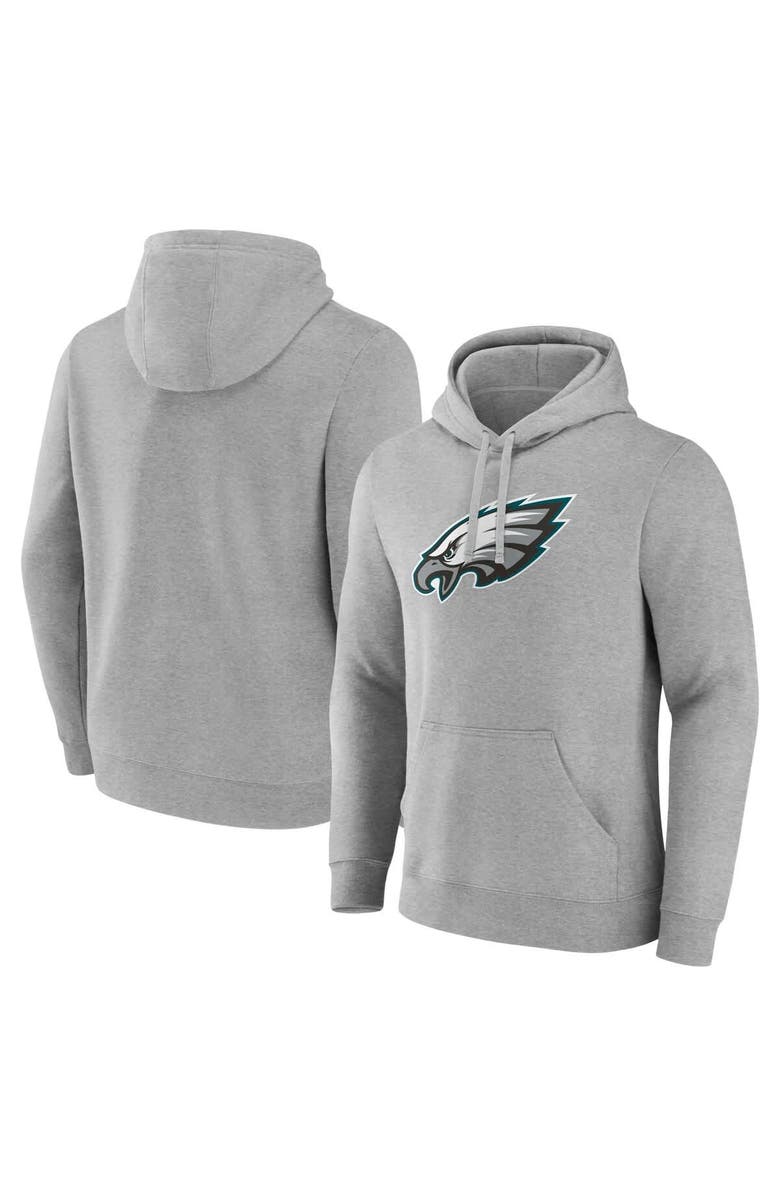 FANATICS Men's Fanatics Heather Gray Philadelphia Eagles Deliver Fleece Pullover Hoodie, Main, color, 