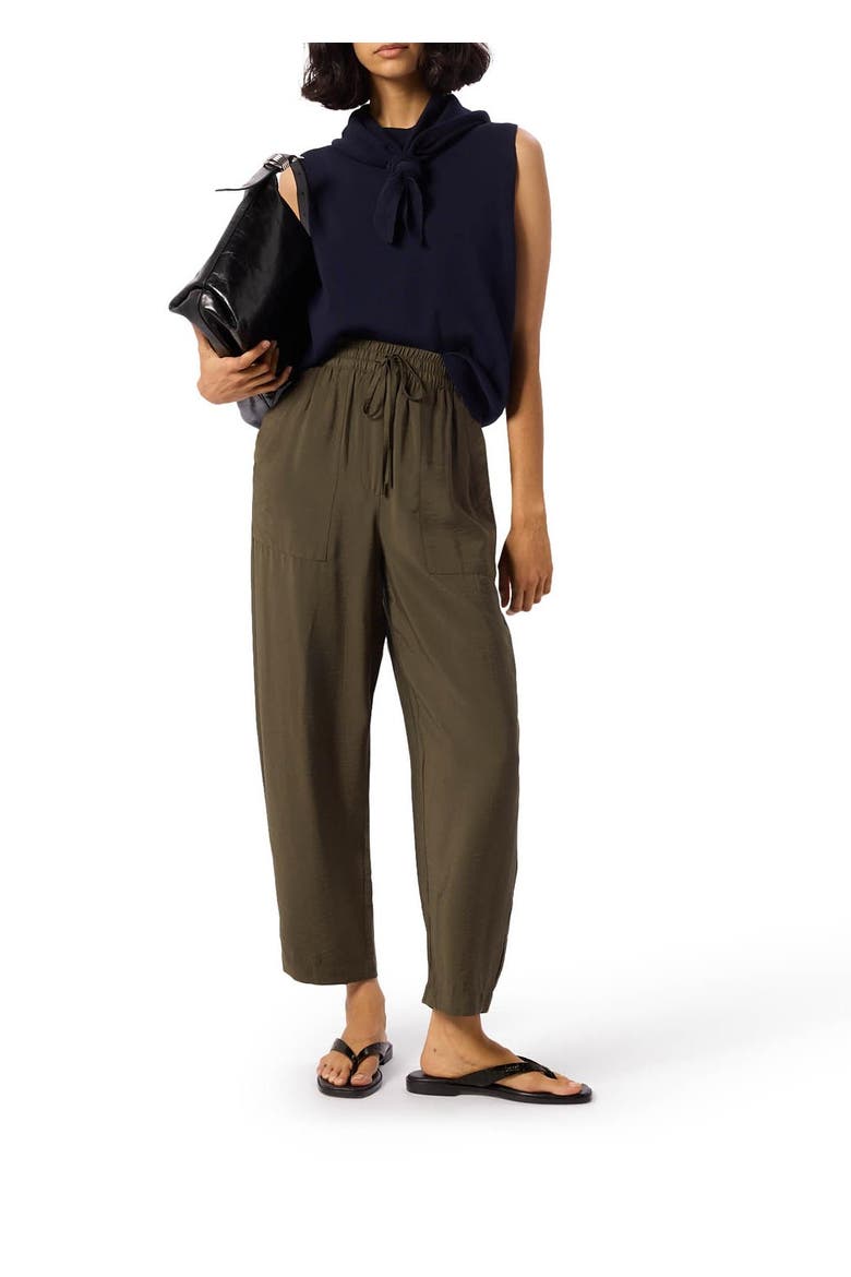 Linen Elasticated Trousers, Alternate, color, Blue